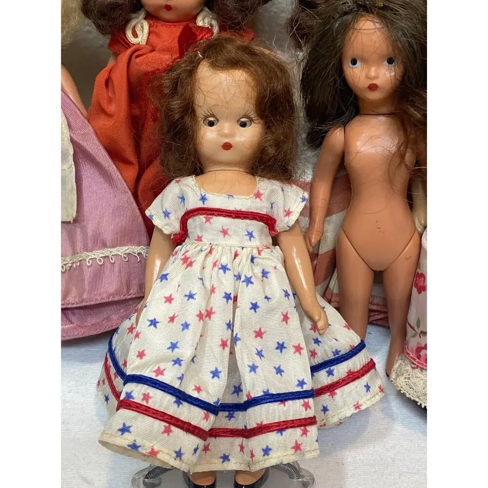 8 Vintage Lot 1940’s 50s Nancy Ann Storybook Dolls Bisque Hard Plastic